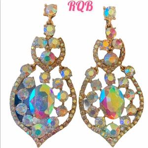 Auroura Borealas Crystal Pageant Earrings Pierced
